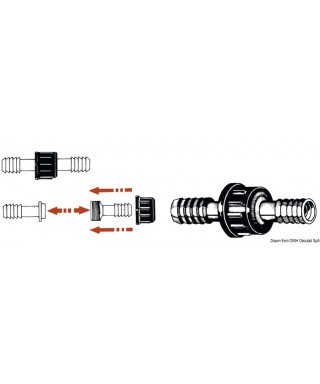 Raccord cylindrique nylon 12 mm