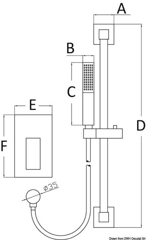 Loquet douche Square avec robinet