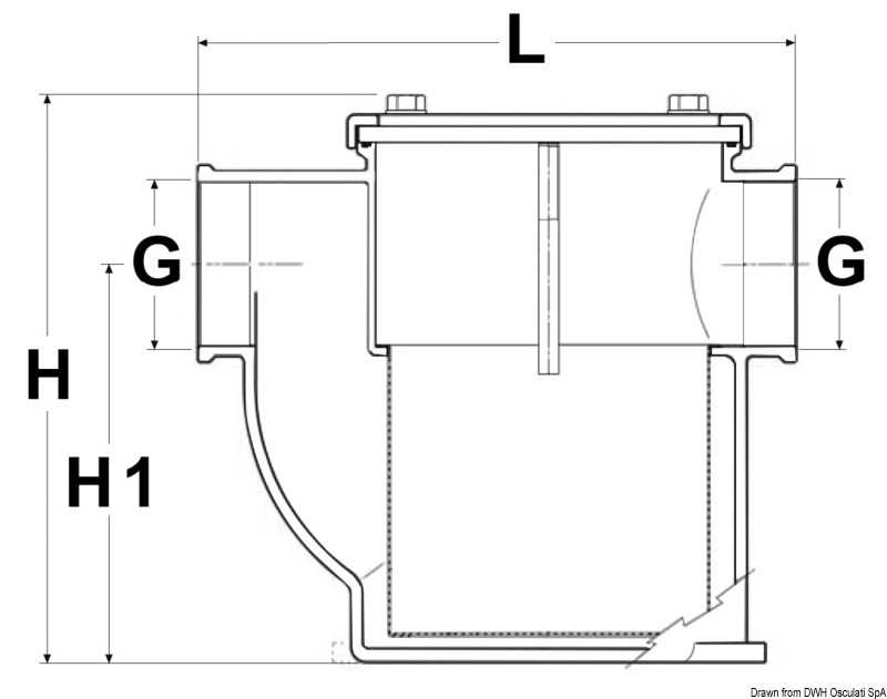 Filtre special eau laiton nickelé RINA 3/4" Débit 12000L/heure - 1 bar