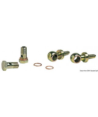 Kit 2 raccords pivotant laiton 8 mm