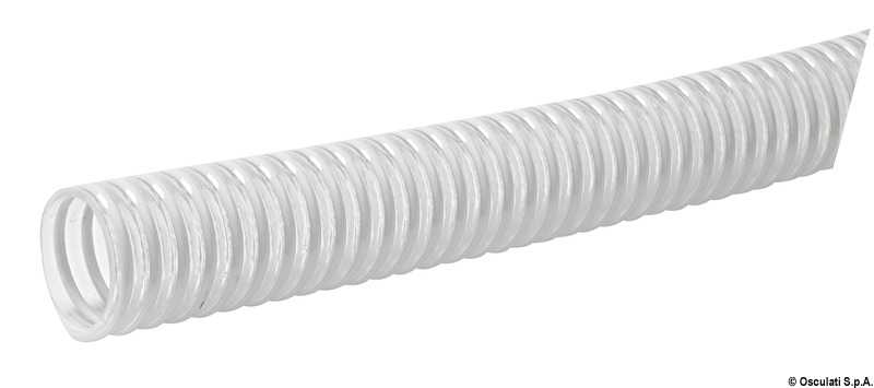 Tuyau avec spirale en PVC blanc 22 mm