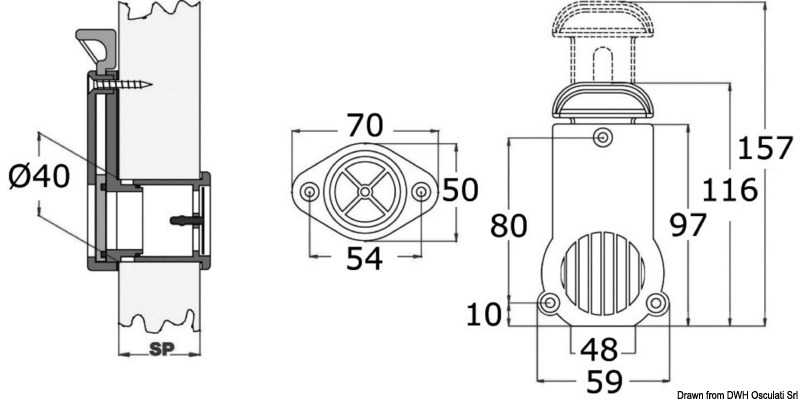 Dalot pour zodiacs 16/63 mm