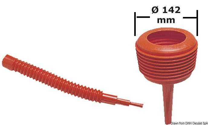 Entonnoir carburant anti-éclaboussures diamètre du col 142 mm