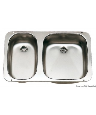 Evier inox double 575 x 370mm