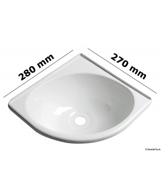 Evier d'angle ABS blanc profondeur 280x270x102mm