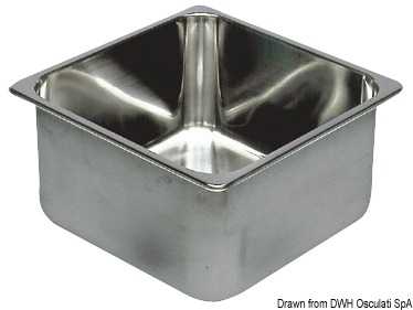 Evier rectangulaire inox 360x360x150 mm