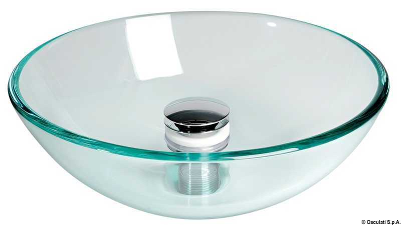 Evier semi-sphérique en verre diamètre 280 mm