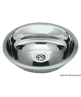 Evier rond inox poli miroir diamètre 387 mm