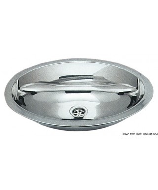 Evier oval inox poli miroir 510x390 mm