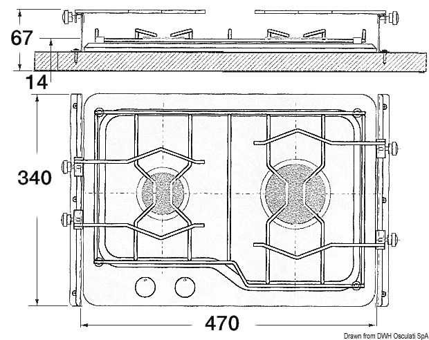 Plan cuisson 2 feux à gaz Techimpex