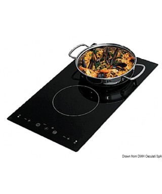 Plan de cuisson vitrocéramique à induction 1300W + 2200W