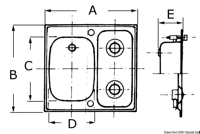 Plan cuisson SMEV Modèle D gauche 2 feux petit