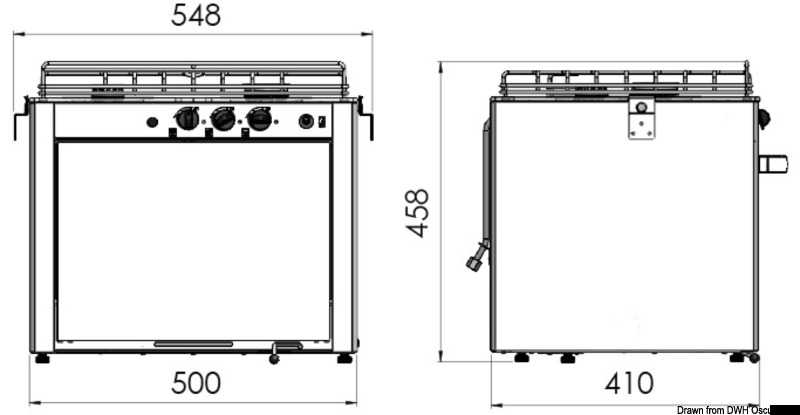 Cuisinière à gaz avec four cardan 2 feux