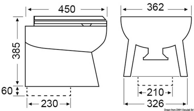 WC SILENT Elegant droit 12V