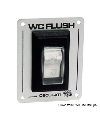 Interrupteur WC FLUSH 12/24V pour WC électriques de 15A