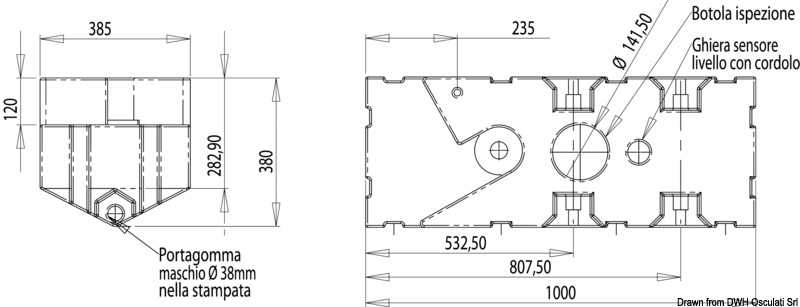 Réservoir eaux usées avec broyer 12V 100 L