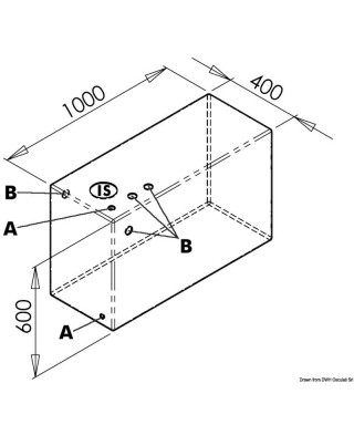 Réservoir eaux usées 215 L 1000x400mm