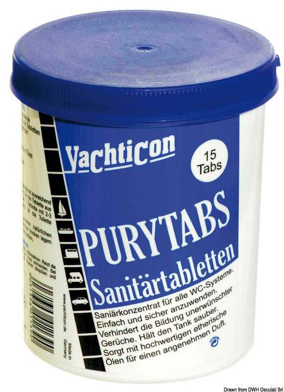 Pastilles pour WC Pury Tabs YACHTICON contre mauvaises odeurs WC