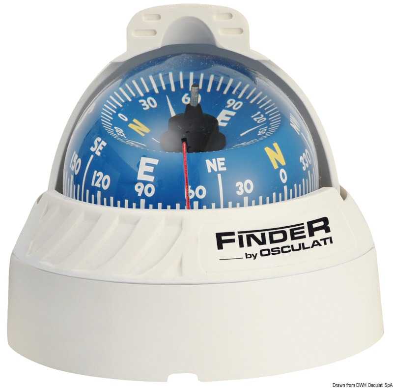 Compas Finder 2"5/8 sur plan blanc/bleu