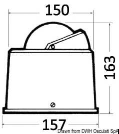 Compas 4" RIVIERA BU4 petites colonnes de voiliers avec bimini bas