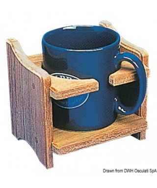 Porte-tasse ou canette teck 125x115x100 mm