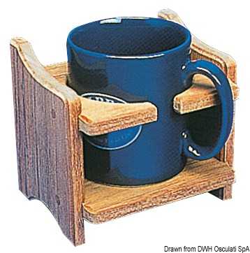 Porte-tasse ou canette teck 125x115x100 mm