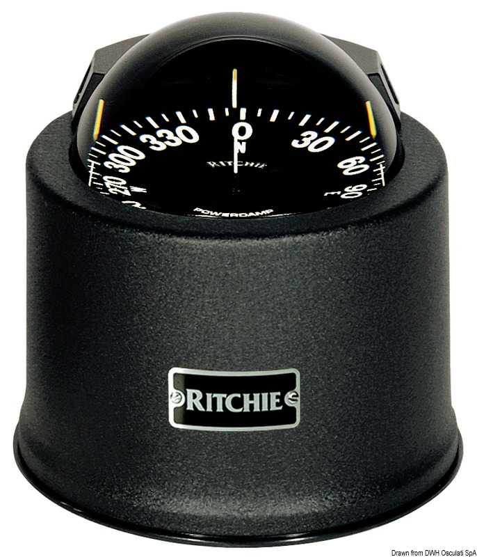 Compas habitacle RITCHIE Globemaster 5" Corps noir Rose noir