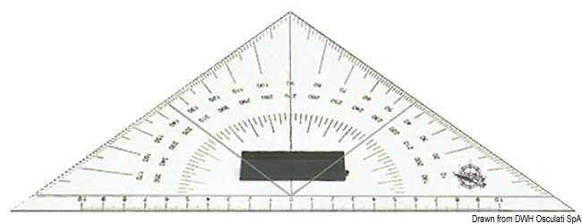 Equerre en plexiglas double rapporteur d'angles intégré