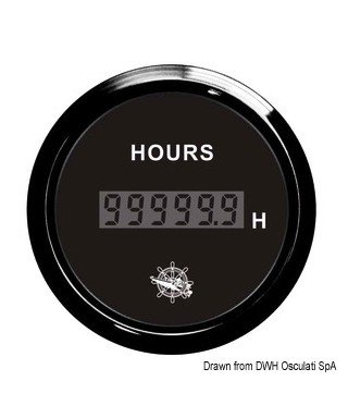 Compte-heures numérique Cadran noir lunette noire 51mm