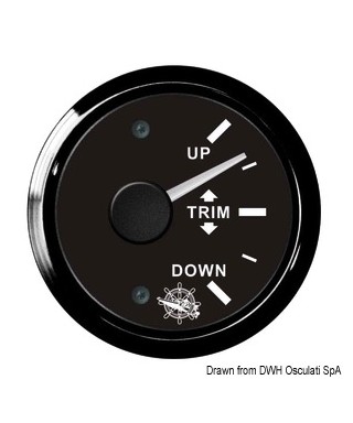 Indicateur de trim 0/190 Ohm Cadran noir lunette noire 51mm