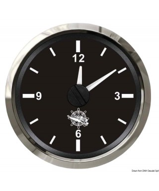 Horloge au quartz Cadran noir lunette polie 51mm