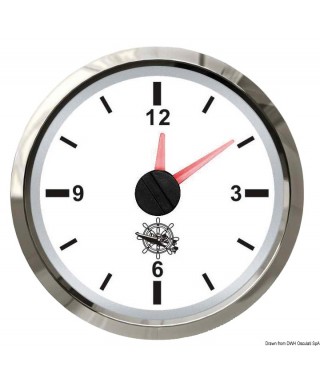 Horloge au quartz Cadran blanc lunette polie 51mm