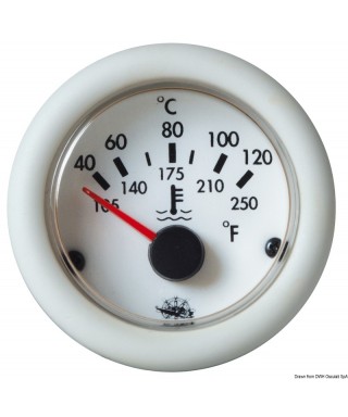 Indicateur température Guardian H20 40-120° 24V Cadran blanc frette blanche