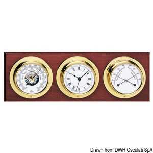 Baromètre horloge thermomètre Barigo 370x130mm