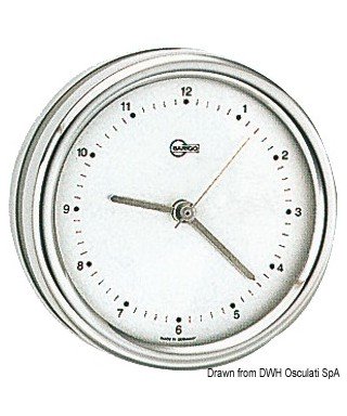 Horloge au quartz Barigo Orion inox poli cadran argenté 85mm