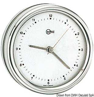 Horloge au quartz Barigo Orion inox poli cadran argenté 85mm