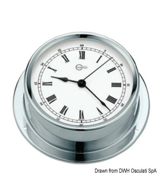 Horloge au quartz blanc Barigo Regatta Laiton chromé 100mm