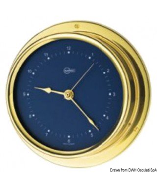 Horloge au quartz cadran bleu Barigo Regatta Laiton poli 100mm