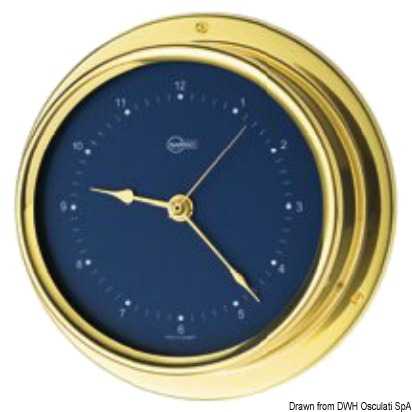 Horloge au quartz cadran bleu Barigo Regatta Laiton poli 100mm