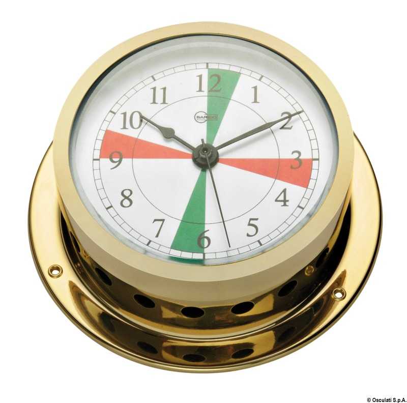Horloge quartz radiosecteurs Barigo Star en laiton doré 85mm