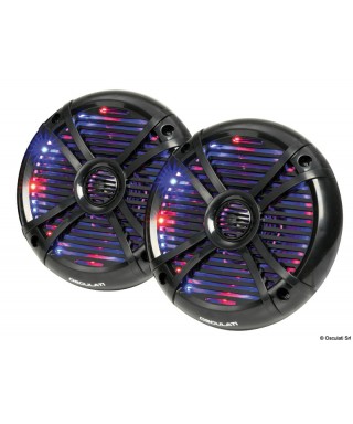 Haut parleur 2 voies LED-RGB multi-couleur programmables 166mm noir