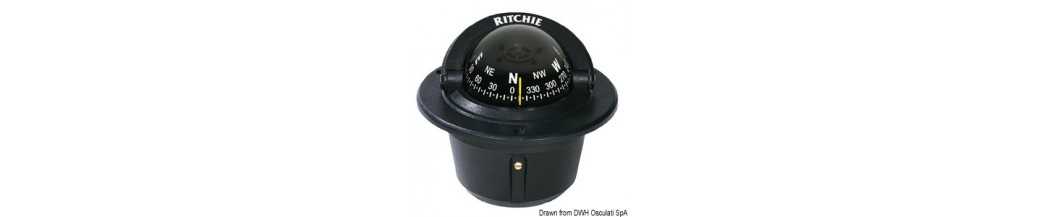 Compas RITCHIE Explorer 2' 3/4 (70 mm) avec compensateurs et éclairage